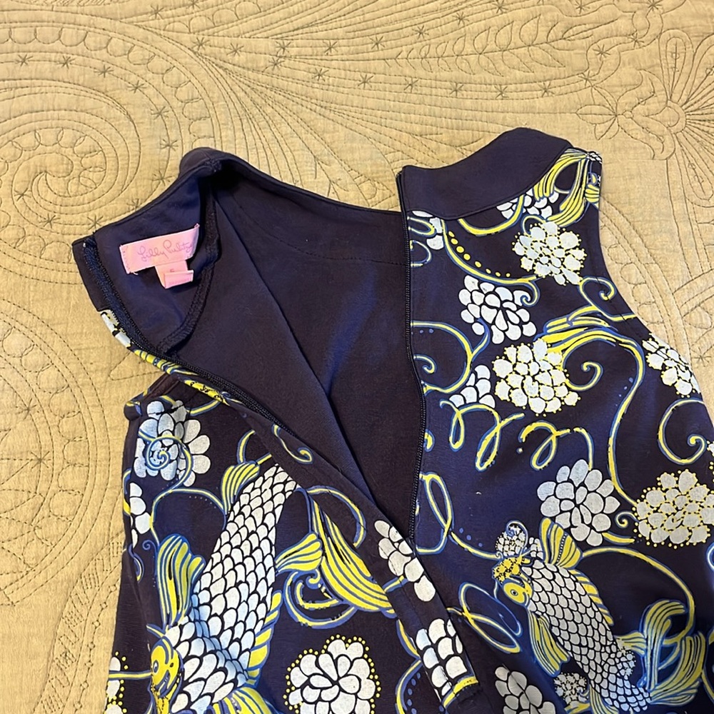 Lilly Pulitzer Blue Koi Fish Dress - Girls Size 5 - Picture 11 of 13